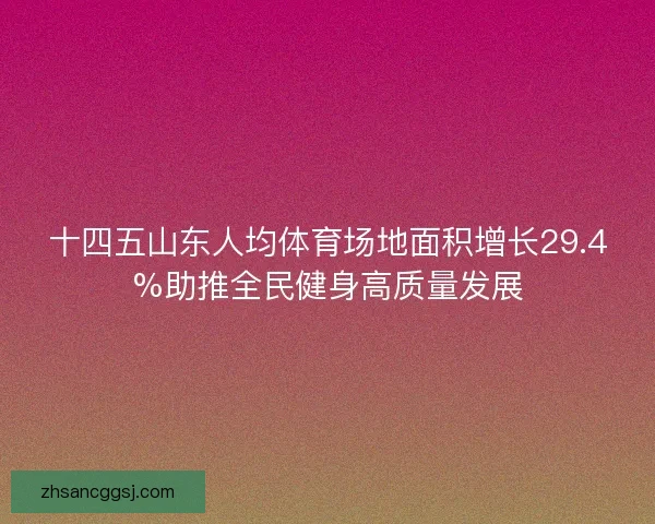 十四五山东人均体育场地面积增长29.4%助推全民健身高质量发展